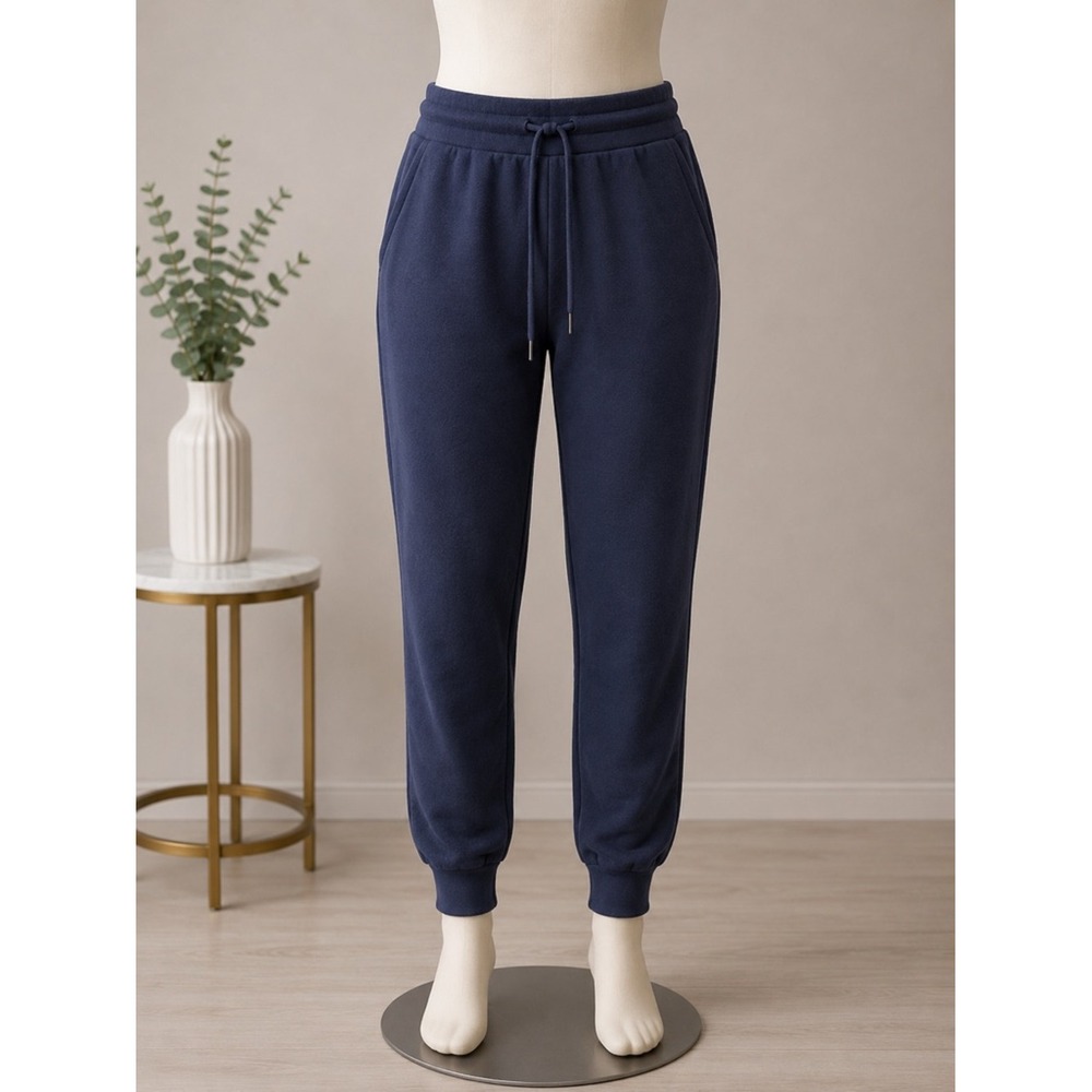 Galaxy by Harvic Womens Navy Blue Fleece Joggers Sweatpants Medium W2PF-100NV/P
